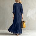 thumbnail image 4 of Ovbmpzd Plus Size Beach To City Summer Dress for Women Maxi Navy Vaction Shift Dress Loose 3/4 Sleeve Casual Dresses,L, 4 of 6