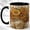 Black, variant on Ornate Sunflower Coffee Mug, Harvest Floral Mug, Ceramic 11 oz