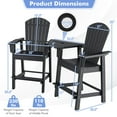 thumbnail image 3 of Gymax 2PCS HDPE Tall Adirondack Chair Barstools Connecting Tray Yard Footstool Black, 3 of 5