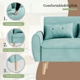 thumbnail image 3 of Walsunny Small Modern Loveseat Sofa, Upholstered Fabric Love Seat with Linen Cushions, Compact and Stylish for Small Spaces, Living Room, Bedroom, Office,Green, 3 of 8