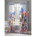 thumbnail image 4 of Independence Day Dog Cat Sheer Curtains 2 Panels Set Watercolor Blue Red Stripe Star Balloon Black Plaid Sheer Window Curtains Light Filtering Rod Pocket Voile Drapes for Bedroom Living Room 52"X96", 4 of 8