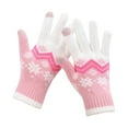 thumbnail image 3 of Women's Touchscreen Knit Gloves with Snowflake Print Stretch Winter Handwear, 3 of 6