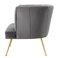 thumbnail image 5 of Armchair Accent Tufted Chair, Grey Gray, Velvet, Modern Contemporary, Mid Century Living Hotel Lounge Cafe Lobby, 5 of 8