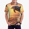 thumbnail image 1 of Balery Sunset Dancing Dolphin A Camisa Polo de Hombre con Estampado, de Manga Corta y Tejido Medio, Camisa Tipo Golf Polo-XX-Large, 1 of 6