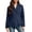Navy, variant on Women's Notched Lapel Double Breasted Quilted Jacket, Peplum Waist Padded Outerwear, Long Sleeve Casual Dressy Coat for Fall Winter Daily Business Casual Wear White XXL