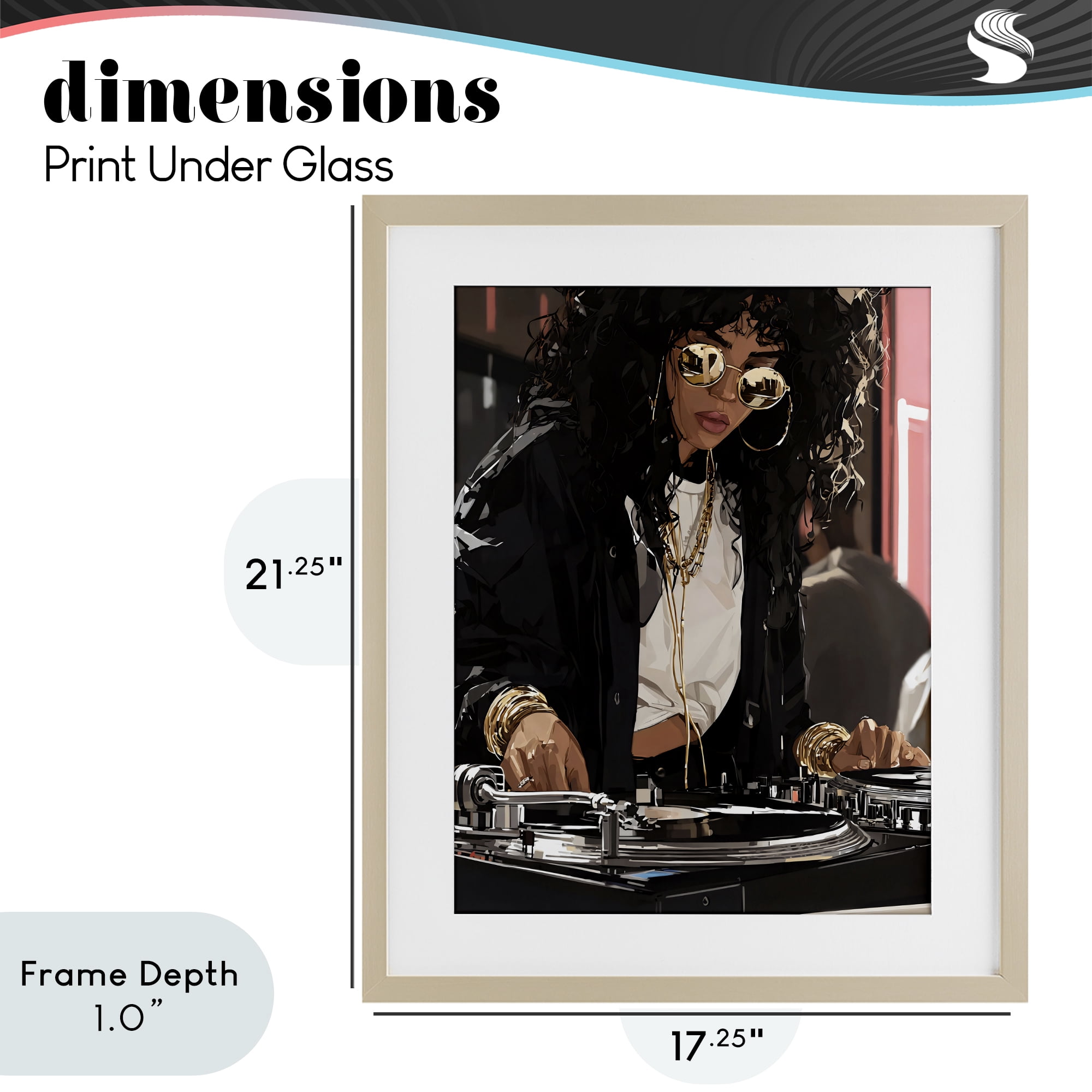 Stupell Industries DJ Focused On Turntables Birch Framed Print Under Glass, design by Franklyn Gregory