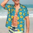 thumbnail image 5 of KLL Men's Hawaiian Shirt Short Sleeve Button Down Beach Shirts-Bee Sunflower, 5 of 5
