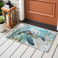 thumbnail image 4 of 2x3 Ft Entryway Area Rug, Sea Turtle Coastal Kitchen Rug Runner Washable Floor Mat, Summer Beach Teal Coral Starfish Non Slip Indoor Door Mat Throw Carpet for Bathroom Living Room Bedroom, 4 of 8