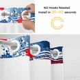 thumbnail image 5 of Flag Day No Hook Shower Curtain with Snap in Liner U.S. Flag Themed Red White Five-Pointed Star Graffiti Waterproof Bathroom Shower Curtain with See Through Top Window for Bathtub 72" x 72", 5 of 9