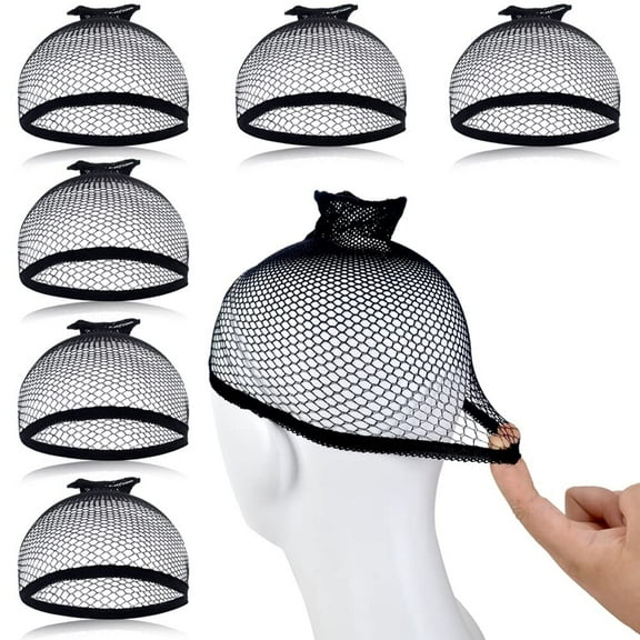 RUseeN 10 Piece Mesh Wig Caps & Fishnet Hair Net for Women, Men, Kids, Black Nylon Weaving Net for Cosplay