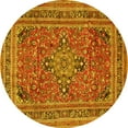 thumbnail image 1 of Ahgly Company Indoor Round Medallion Yellow Traditional Area Rugs, 3' Round, 1 of 4