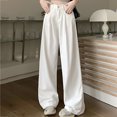 thumbnail image 5 of Women Pants Baggy Wide Leg Jeans High Waisted Solid Loose Casual Pants with Pockets Long Denim Trousers, 5 of 6