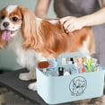 thumbnail image 3 of Brabtod Minimalist Pet Cleaning Supply Caddy, Portable 4-Section Dog & Cat Grooming Organizer & Toy Storage Bin for Brushes, Combs & Pet Supplies- Blue, 3 of 7