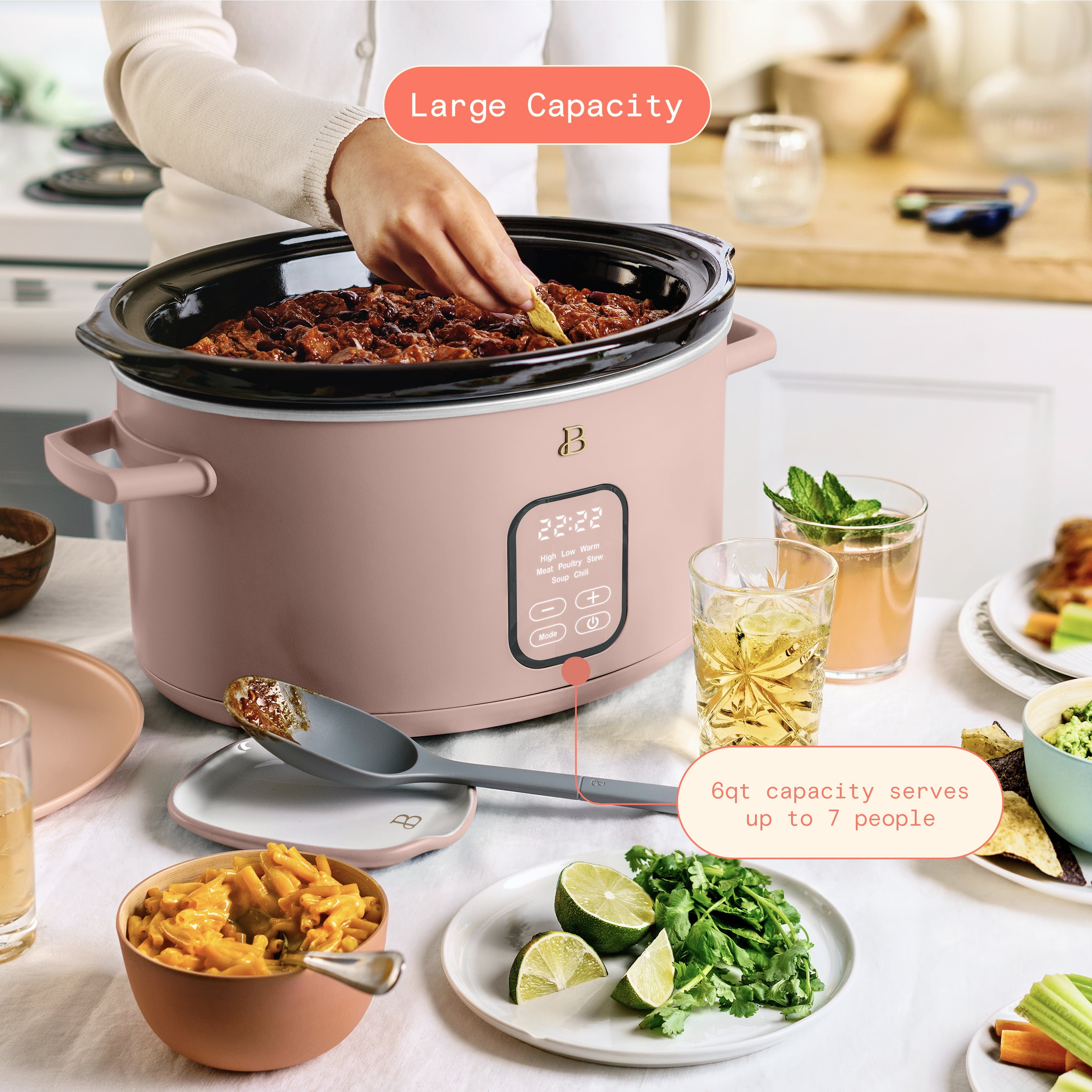 Beautiful 6 Qt Programmable Slow Cooker, Porcini Taupe by Drew Barrymore