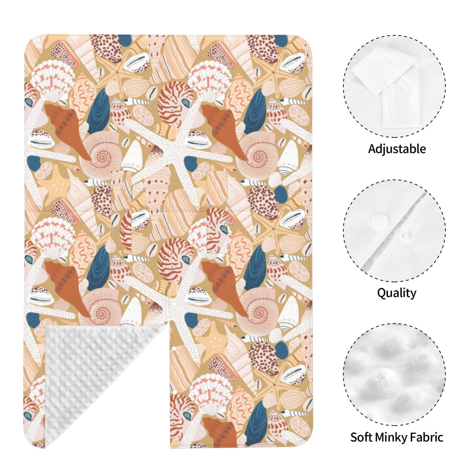 Naloa Tropical Beach Sea Shell Baby Car Seat Cover, Breathable Baby Carrier Cover, Multiuse Baby Carrier Cover & Nursing Breastfeeding Cover