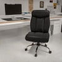 Emma   Oliver 400 lb. Big&Tall High Back Black LeatherSoft Ergonomic Office Chair, Chrome Base