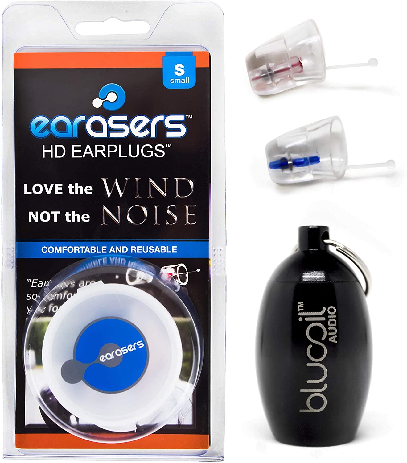 Earasers Safety/Industrial Earplugs, Small with Black Carrying Case