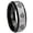 Gray And Black Beveled Edge, variant on Multiple CTR Logo Step Edge Black And Gold Tungsten Men's Ring 10MM