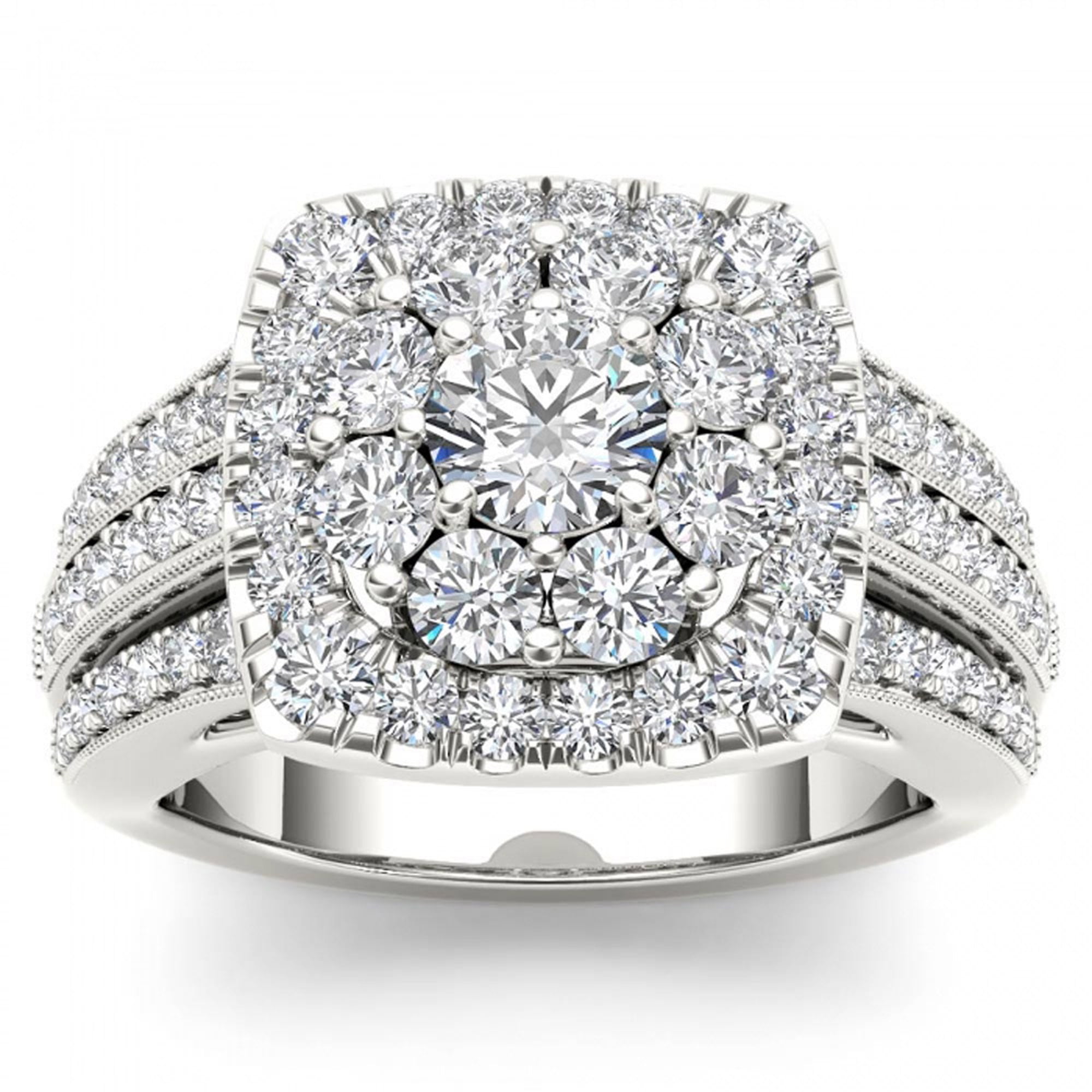 2ct TW Diamond 14K White Gold Engagement Ring - Walmart.com