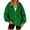 AA-Green, variant on Green Womens Faux Suede Jacket Fall Winter Clothes Solid Color Zipper Hooded Sweat Jackets Outwear with Pocket