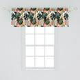 thumbnail image 2 of Urban Jungle Window Valance Pack of 2, Modern Interpretation of Aloha Hawaii Monstera Leaves Colorful, Rod Pocket Curtain Valances for Kitchen Bedroom, 54" X 18", Evergreen Dark Orange Tan, 2 of 5