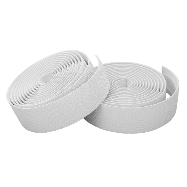 PU Leather Handbar Tape, Ease Installation Handlebar Strap Sweat Absorption Cool Appearance For Cycling White