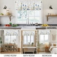 thumbnail image 5 of 2 Pack Flower Leaf Valance for Window Butterfly Flowers Spring Kitchen Valance Rod Pocket Short Curtain Topper Decorative Window Treatment for Living Room Bedroom 42"x12", 5 of 8