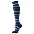 thumbnail image 1 of Bas de Compression à Rayures pour Hommes et Femmes, Mode Décontractée, Nylon, Évacuation de l'Humidité, 1 of 2