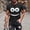 Black, variant on Men's Cute Smiling Big‑Eye Cartoon Crew Neck Short Sleeve T‑Shirt, Breathable Summer Party Tops Red M