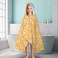 thumbnail image 6 of Yellow Daisy Flower Retro Pattern Hooded Bath Towel，60"x35" for Ages 3 To 12 Kids, Quick Dry Lightweight Soft Microfiber Hood Beach Towel Cover Up for Kids, 6 of 7