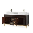 thumbnail image 4 of Tennant Brand 60" Espresso Wenge Double Sink Bathroom Vanity with White Quartz Top, 4 of 4