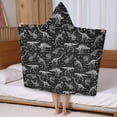 thumbnail image 5 of Black White Dinosaurs Skeletons Pattern Hooded Bath Towel，50"x30" for Ages 3 To 12 Kids, Quick Dry Lightweight Soft Microfiber Hood Beach Towel Cover Up for Kids, 5 of 7