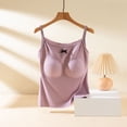 thumbnail image 2 of Nestiefly Womens Padded Cami Tank Tops Double Lined Spaghetti Strap Built in Bra Shirts Slim Fitted Basic Summer Cloth 2026 Purple 2XL, 2 of 7