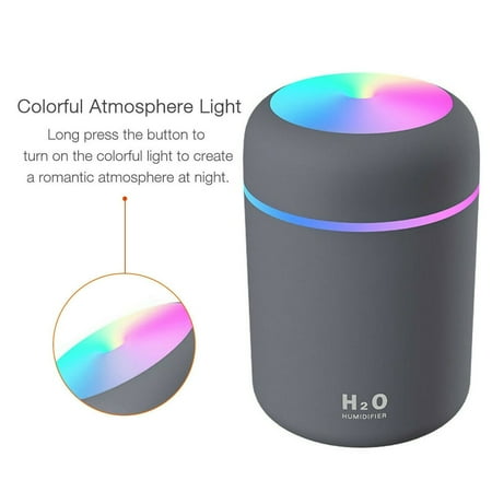 

LANFENG 300ml Colorful USB Mini Ultrasonic Cool Mist Humidifier LED Night Light 2 Mist Mode Auto Shut-Off