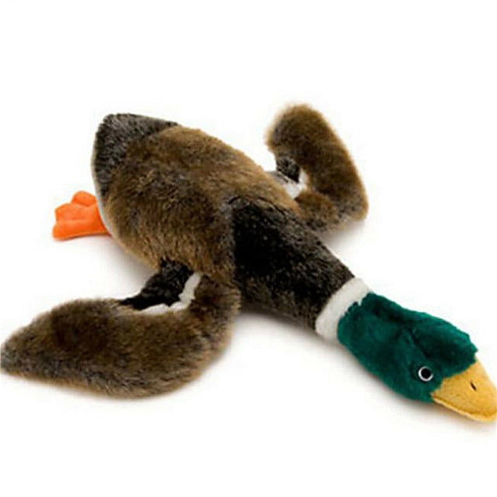 Small Ruffin' It 16263 Woodlands Plush Mallard Duck Dog Toy with Squeaker 