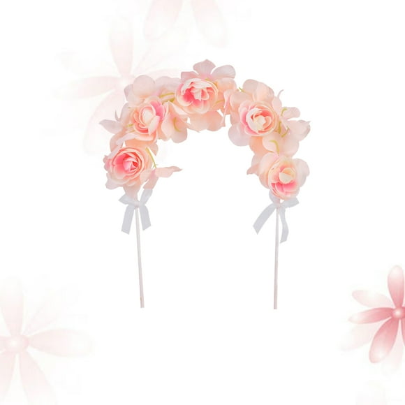VERDANVERSE 1Pcs Pink Floral Cake Topper For Wedding Anniversary Cake Topping For Couples