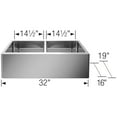 thumbnail image 2 of Quatrus R15 32" 50/50 Double Bowl Apron-Front Stainless Steel Farmhouse Sink, 2 of 4