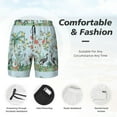 thumbnail image 5 of Balery Chinoiserie Floral Palm Tree Mens Swim Trunks Swim Shorts for Men Quick Dry Inseam Beach Shorts with Compression Liner Pocket-Small, 5 of 9