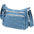 thumbnail image 7 of BadPiggies Large Denim Shoulder Bag for Women Retro Crossbody Tote Bag Casual Lightweight Handbag Purse (Blue), 7 of 7
