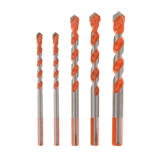 Juego de 5/7 brocas triangulares multifuncionales para cerámica y metal (6-12 mm) Rojo 5PCS
