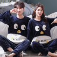 thumbnail image 1 of Conjunto de Pijama de franela cálida para hombre y mujer, ropa de dormir de Panda para pareja, Pijama familiar, ropa de noche para amantes, pijamas casuales de animales, Otoño e Invierno, 1 of 4