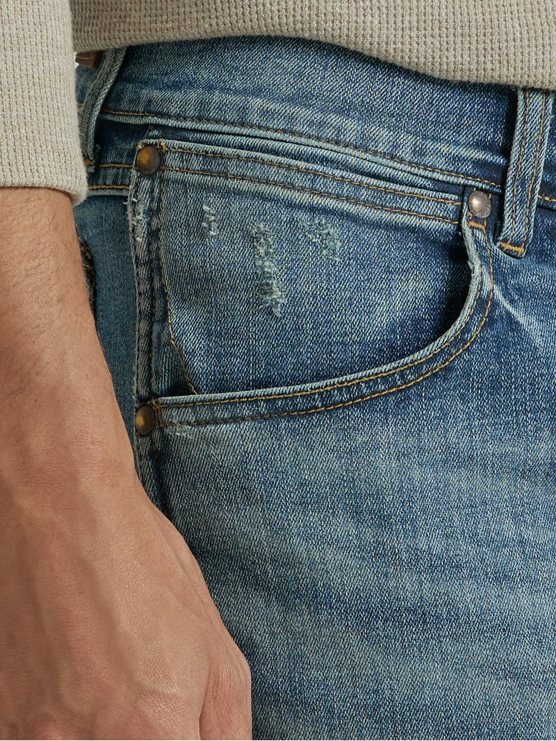 Jeans Wrangler Tapered Regular Pour Homme - Taille W40 L30, Délavage Moyen, Confort Assuré
