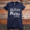 thumbnail image 2 of Thread Tank Livin' That Soccer Mom Life Women's Fashion Relaxed Crewneck T-Shirt Tee Heather Navy Small, 2 of 5