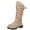 Khaki, variant on Womens Boots Suede Round Toe Thick Sole Comfortable Buckle Strap Fleece Lined Stacked Boots Warm Winter Shoes