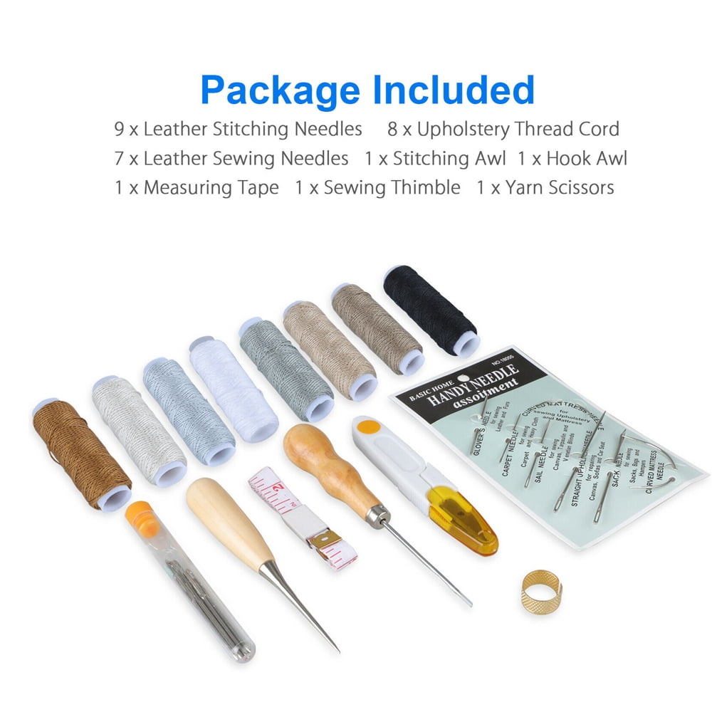 HASTHIP 16pcs Leather Sewing Tools, Upholstery Repair Kit with Sewing  Thread, Large Eye Sewing Kit Price in India - Buy HASTHIP 16pcs Leather  Sewing Tools, Upholstery Repair Kit with Sewing Thread, Large