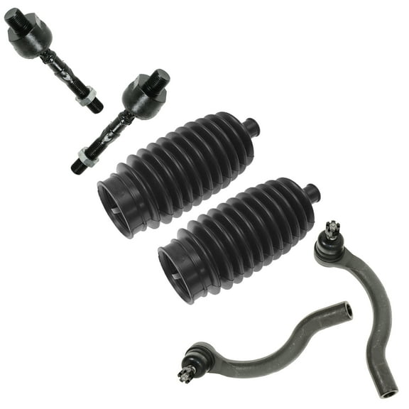 TRQ 6pc Inner & Outer Tie Rods with Steering Rack Bellow Boots for Honda Acura PSA58599