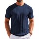 thumbnail image 1 of Jersey COOFANDY de punto de manga corta para hombre, azul marino, 1 of 6