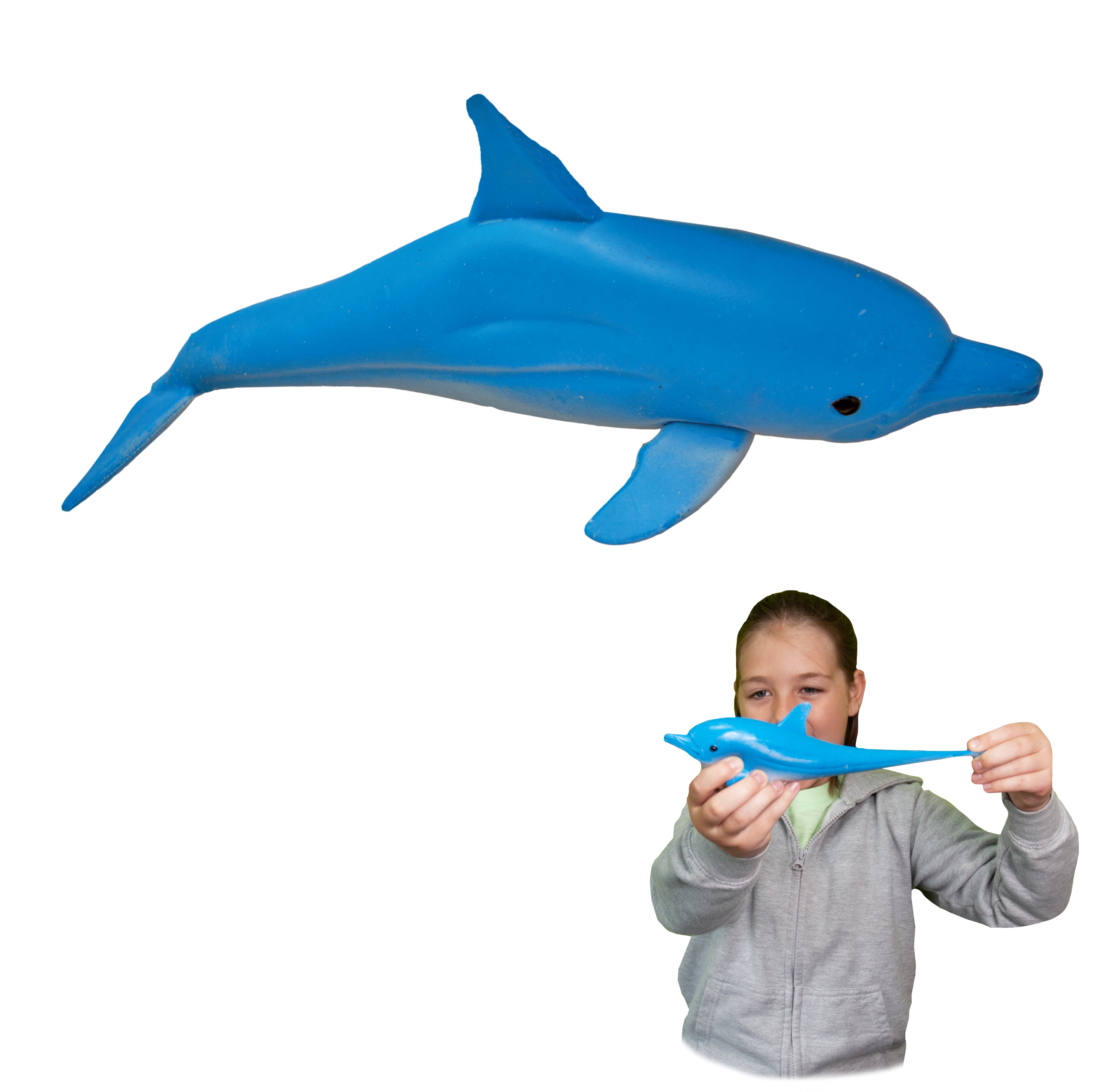 Rep Pals Dolphin, Stretchy Toy from Deluxebase. Super stretchy animal