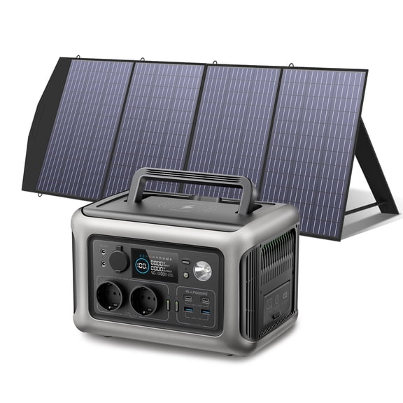 R600 Solar Generator with SolarPanel (Optional), 600W 299Wh LiFePO4 Portable Power Station with Solar Charger for Camp