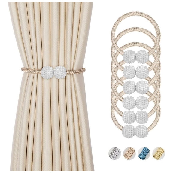 6 Pack Strong Magnetic Curtain Tiebacks Rope Decorative Curtain Tie Backs Magnetic Curtain Holders
